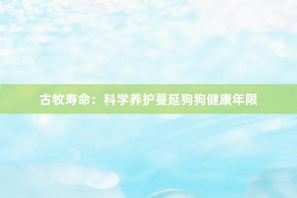 古牧寿命：科学养护蔓延狗狗健康年限