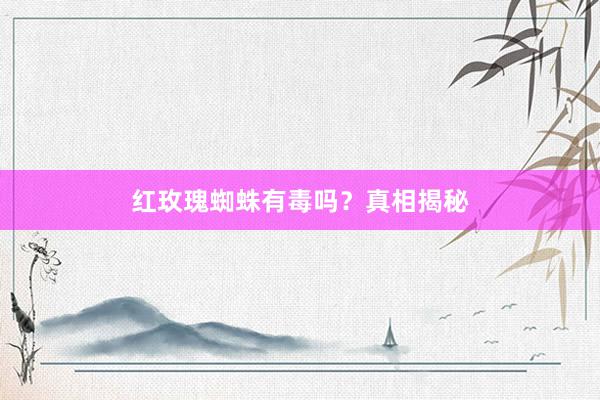 红玫瑰蜘蛛有毒吗?真相揭秘